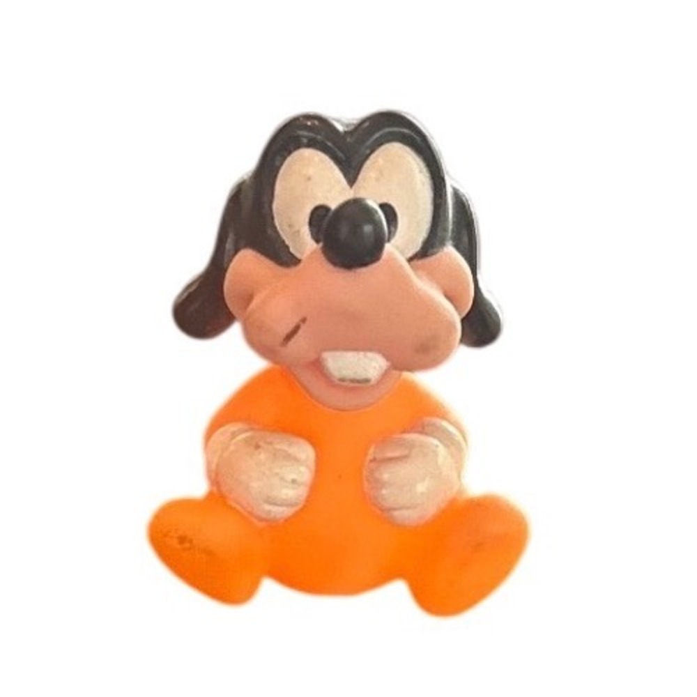 Vintage Disney Goofy Figurine Orange PVC Miniature Toy Kids Retro Cartoon Fun